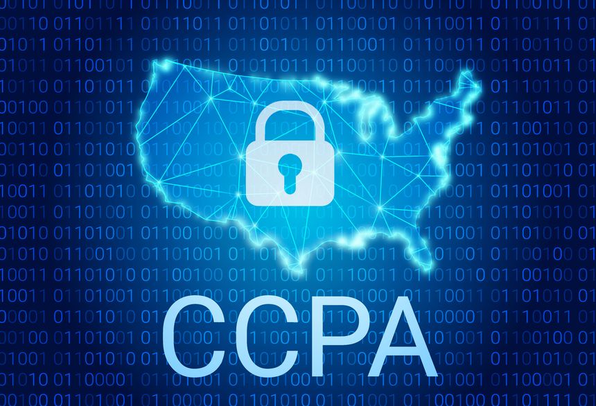 CCPA - California Consumer Privacy Act. vector background. USA data security. Consumer protection for residents of California, United States.
