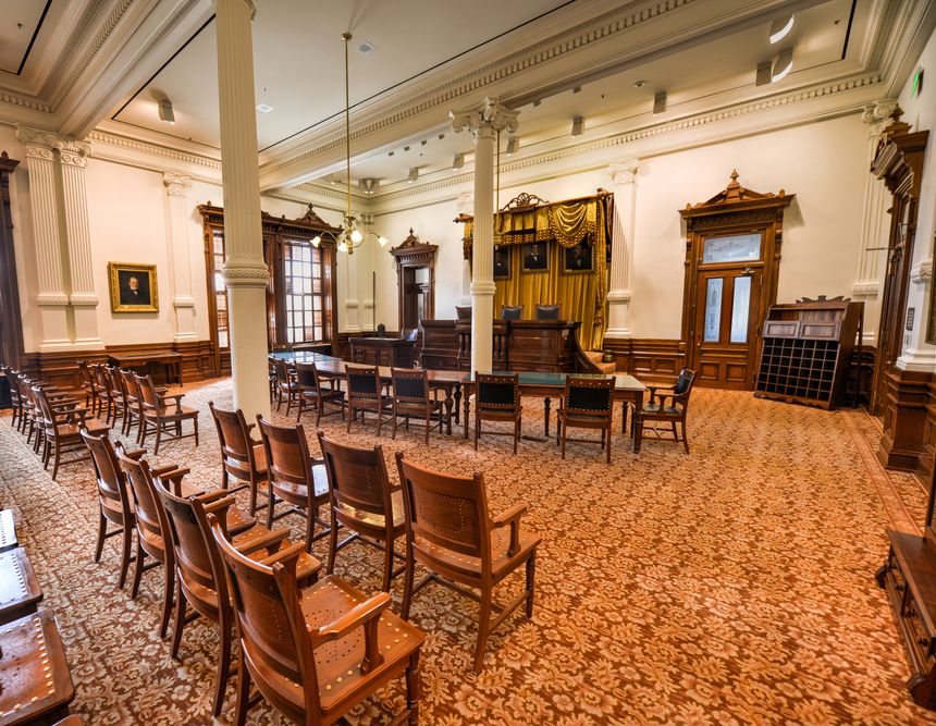 Austin, Texas - March 7, 2014: The Supreme Court of the Texas State Capitol building on March 7, 2014 in Austin, Texas.