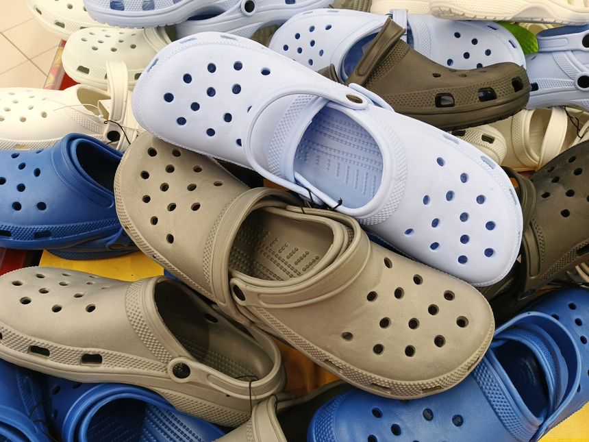open rubber beach shoes