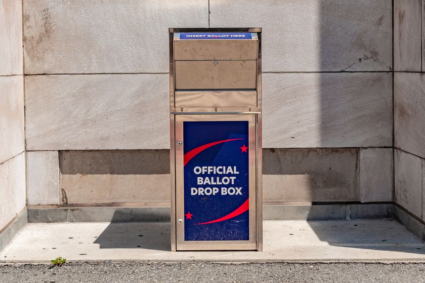 Official Ballot Drop Box at voting location in the United States.