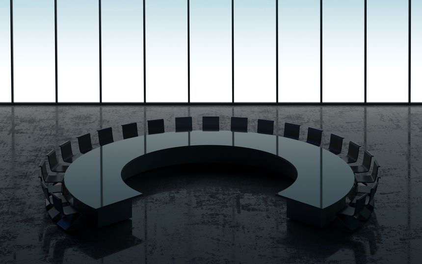 3d illustration. Conference room board of directors