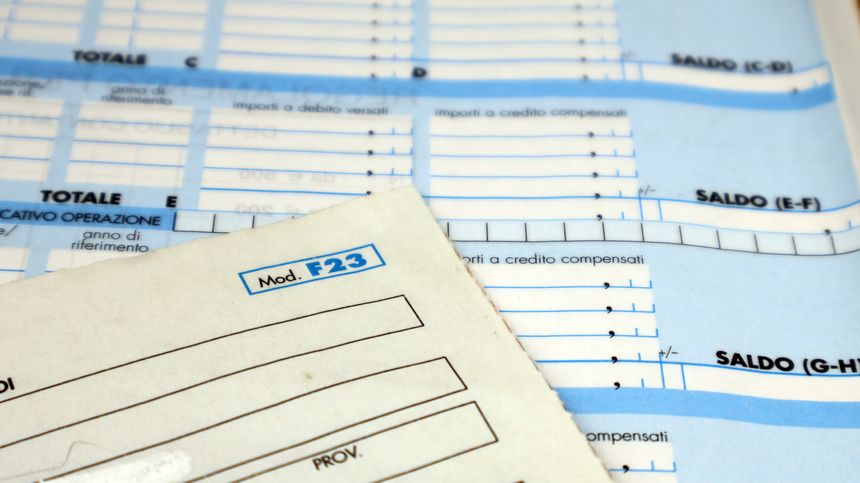 Form F23 Document for the payment of taxes duties and penalties due in Italy