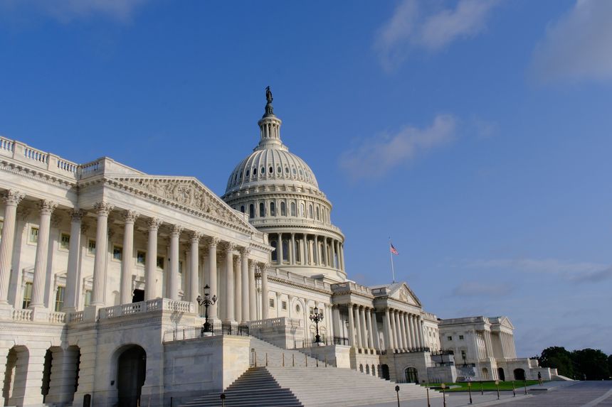 Washington, DC USA, August 3, 2024: A view of the Capitol Dome atop the US Capitol building
