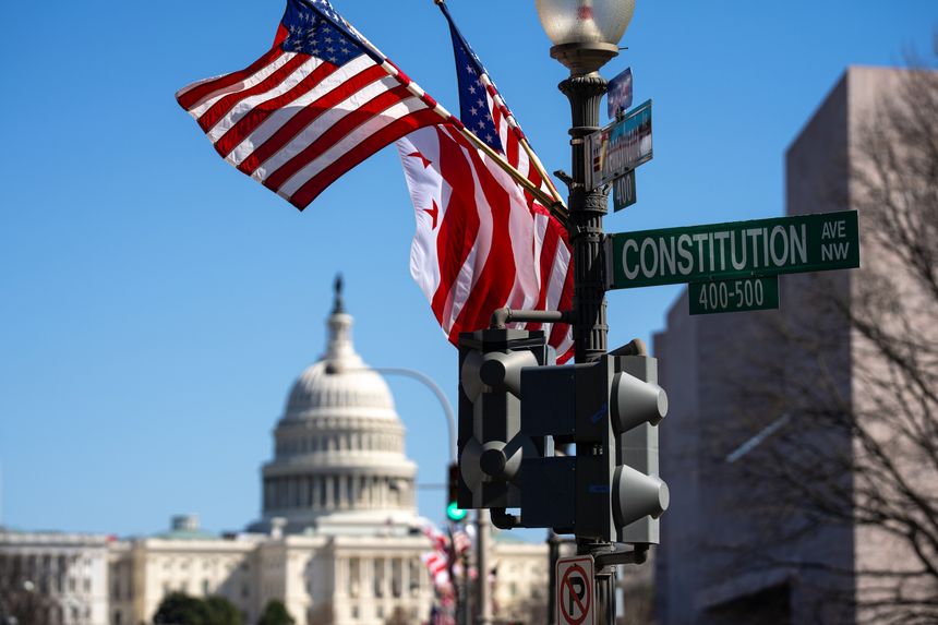 The Capitol symbol of America capital. Independence Day. The United States Capitol governance. Congress in Washington, DC. American democracy. The Capitol historic building. Capitol on skyline