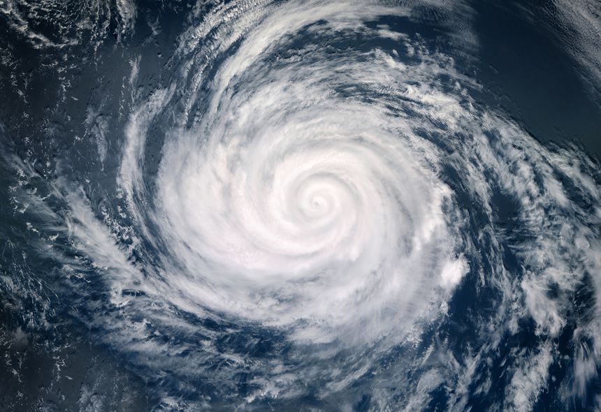 Super Typhoon, tropical storm, cyclone, hurricane, tornado, over ocean. Weather background. Typhoon, storm, windstorm, superstorm, gale moves to the ground. Elements of this image furnished by NASA.