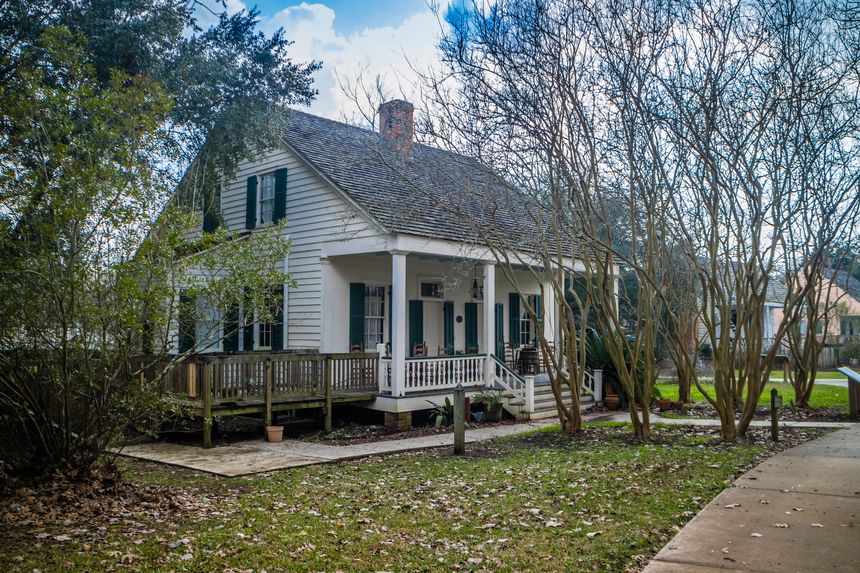 Lafayette, LA, USA - Jan 21, 2017: A random, classic and colorful beautiful private houses