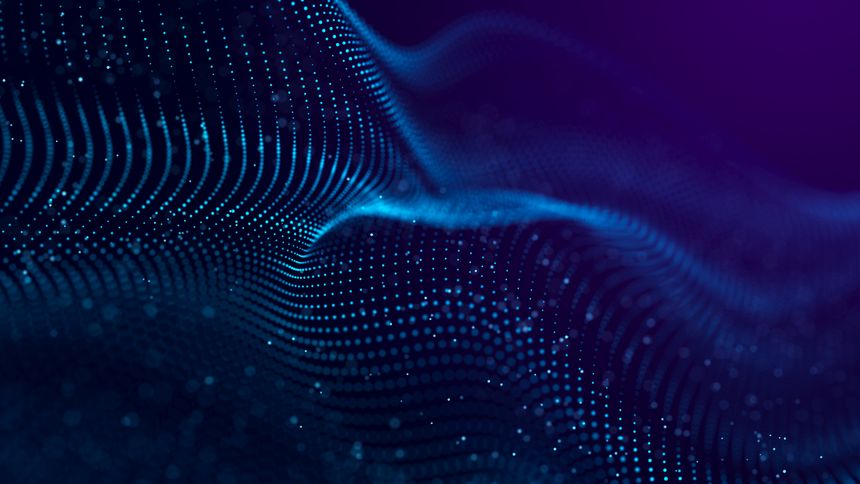 Abstract polygonal space. Low poly 3d wire. Artificial Intelligence. 3D .