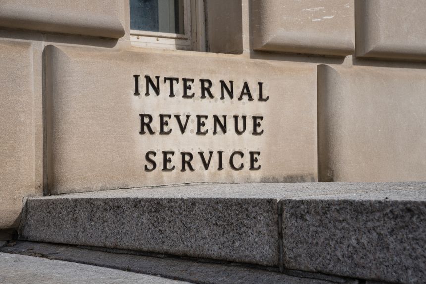 Sign at the Internal Revenue Service in Washington, DC