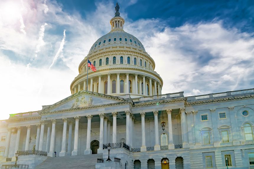 United States Capitol, Washington, D.C., USA. East facade of the building
