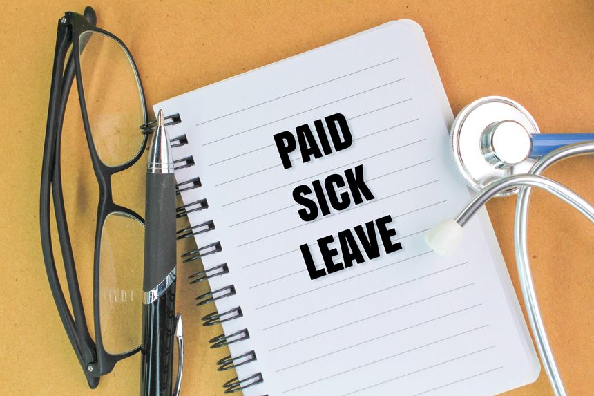 stethoscope, glasses, pen and book with the word paid sick leavebackground, business, family, paper, doctor, concept, white, health, medical, work, medicine, sign, law, vacation, healthcare, holiday, chalkboard, notebook, blackboard, safety, stethoscope, care, disease, illness, text, employee, sickness, employment, human, recreation, word, away, policy, absence, absent, act, fmla, gone, help, ill, leave, medicare, message, page, paid, pay, sick, transfer, unavailable, vacant