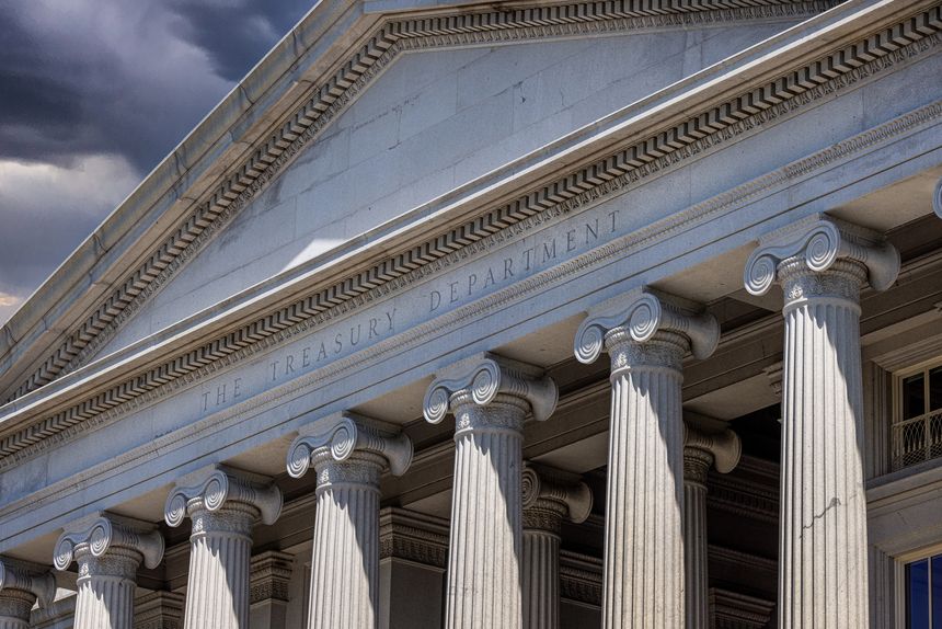 Storm Clouds over the Department of the Treasury in Washington, D.C.