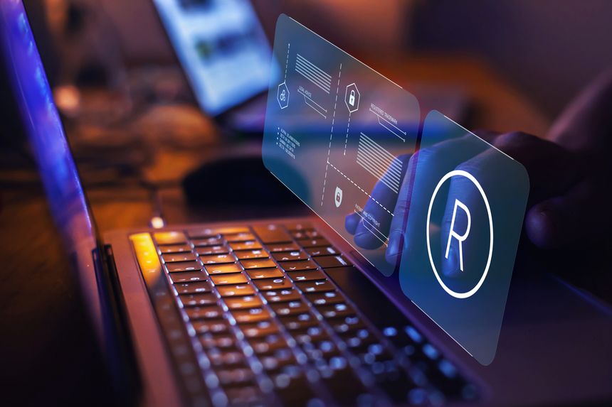 Registered Trademark and Intellectual Property law concept, register patent or brand.