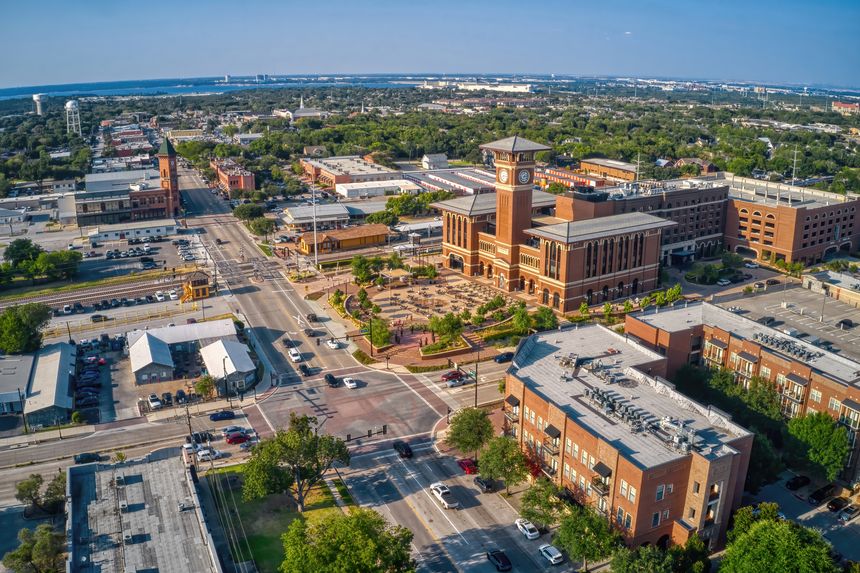 Aerial View of Grapevine, Texas during Summer
