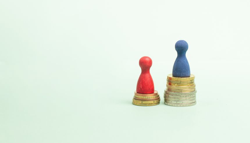 Equal pay day, raising awareness of gender pay gap, income of men and women for work, disadvantage in society