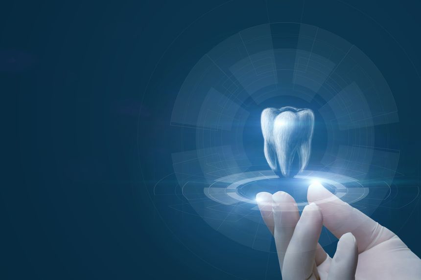 Digital dentistry and innovations in dental care. Modern technology in diagnostic dentistry and digital treatments.