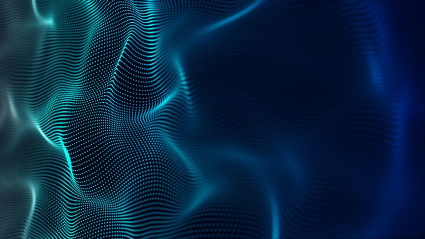 These fictitious particles are connected to one another by lines, pathways, or connectors, forming an intricate web of relationships and dependencies. The connections may represent imaginary interactions or communication between the unique elements within this fictional network.