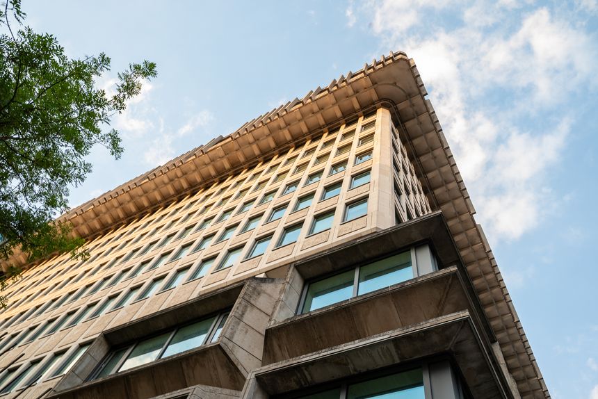London, England 09 July 2025 architecture of 102 Petty france housing ministry of justice, His Majesty's Courts and Tribunals Service, the Crown Prosecution Service