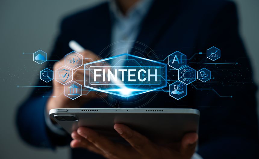 Future of finance, FinTech digital banking technology, Businessman using AI finance application for online transactions, Digital wallet,Cashless payment innovation,Investment,Cryptocurrency exchange
