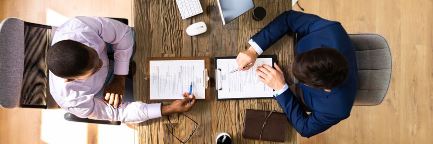 Staffing Interview In Office. Law Recruiter Meeting Handshake