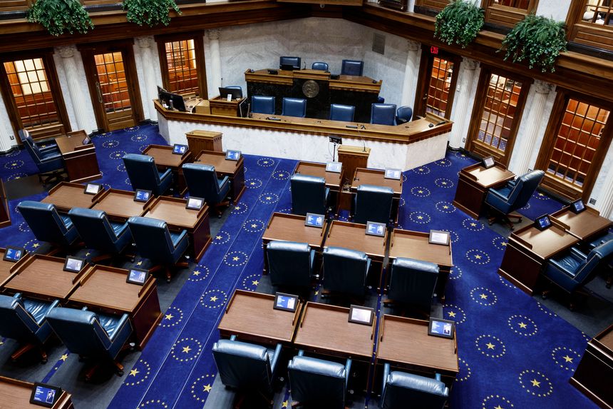 Indianapolis - Circa October 2019: Indiana State Senate chambers