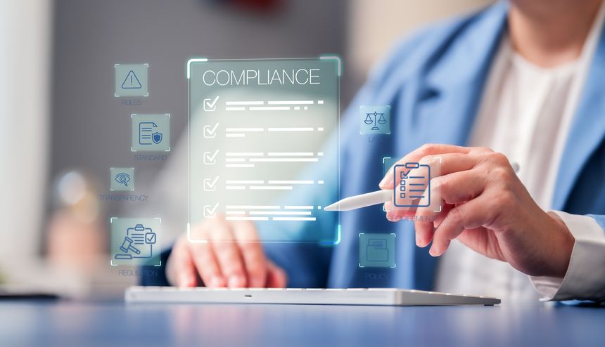 Compliance Policy Standard Law Quality Rules Regulation Audit Transparency Risk with management business corporate and governance legal ethics for protection security