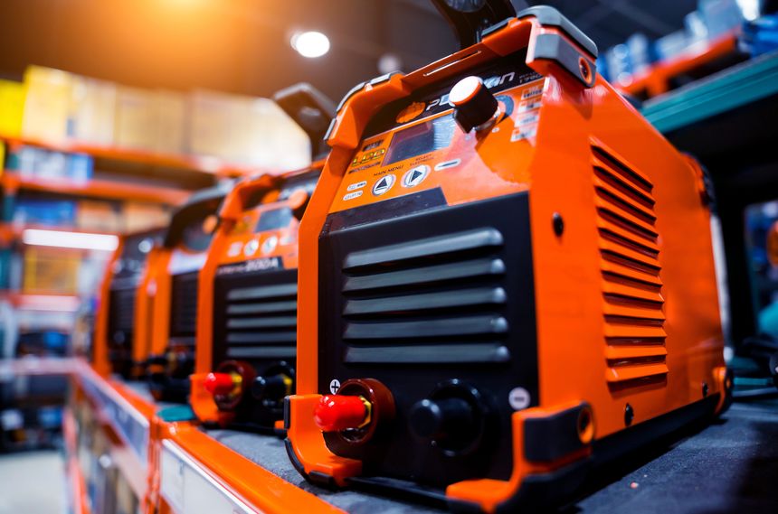 Showcase in shop of new IGBT Inverter welding machine.