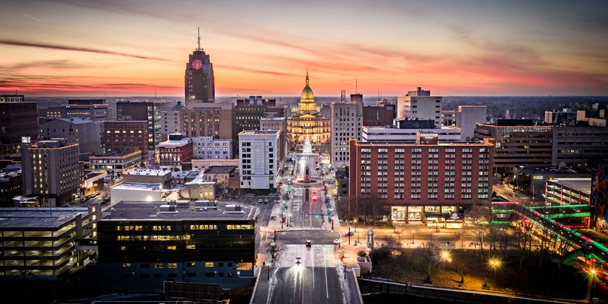 Downtown Lansing Michigan Capital Skyline