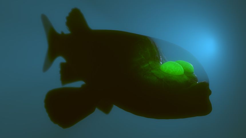 Deep Sea Barreleye Fish, 3D rendered model