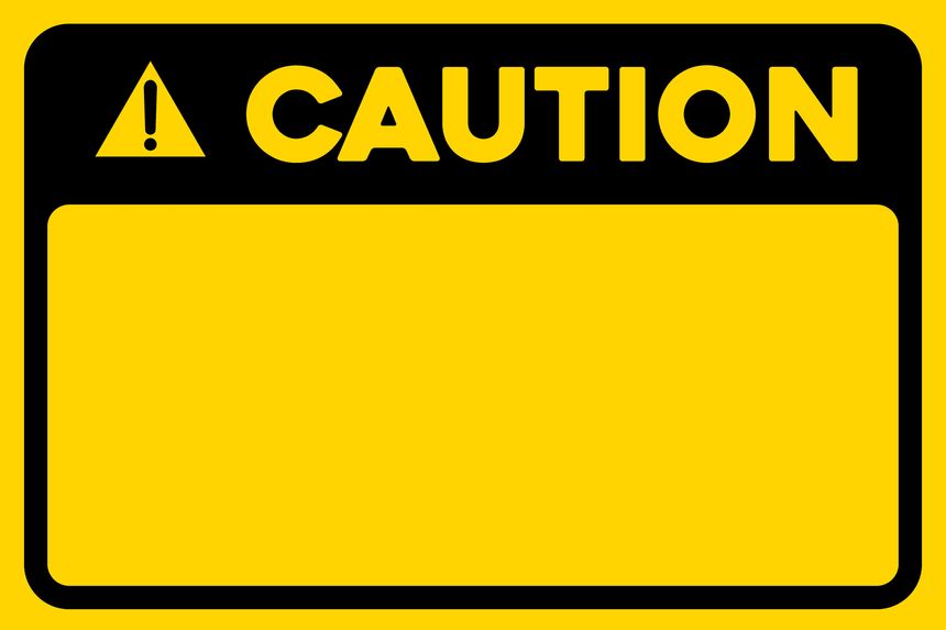 Caution template warning sign with a blank area for your text
