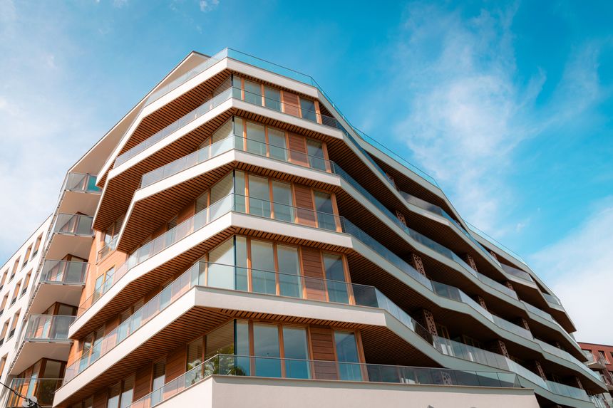 New beautiful residential building. Housing development in Europe