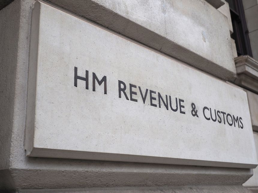 HMRC His Majesty Revenue and Customs sign in London, UK