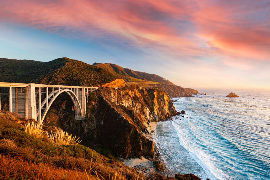 Big sur coast in California, United States of America. Panoramic image.