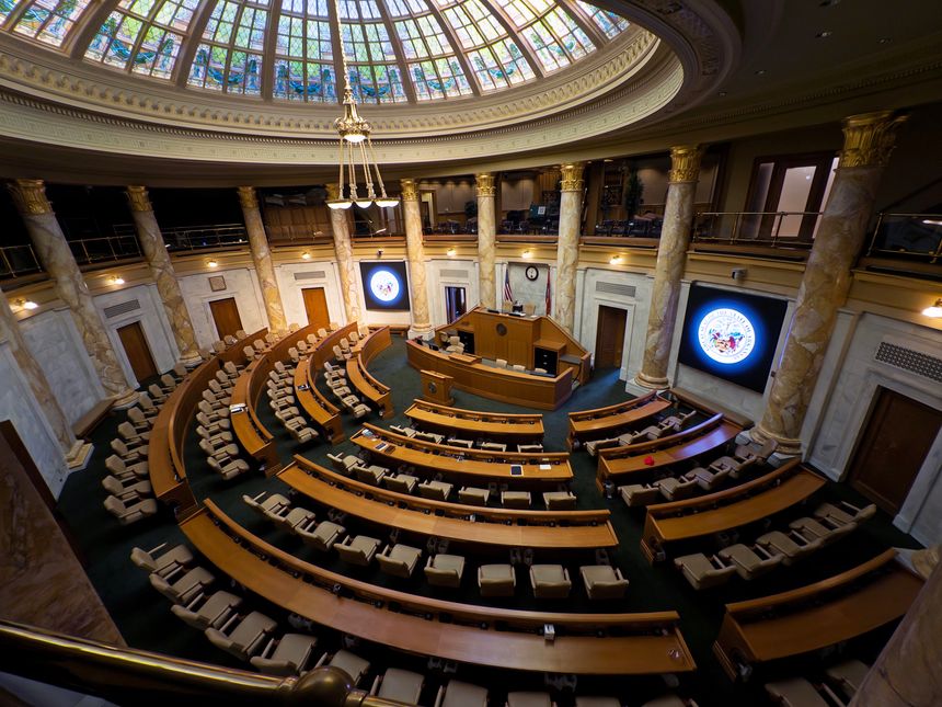 The House of Representatives chamber in the Arkansas State Capitol in Little Rock, AR, USA on September 12, 2025