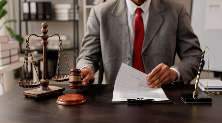 The boss is pointing in the face at the helper who misbehaved in business or legal matters in law firm office. Legal law, advice deal justice and law concept.