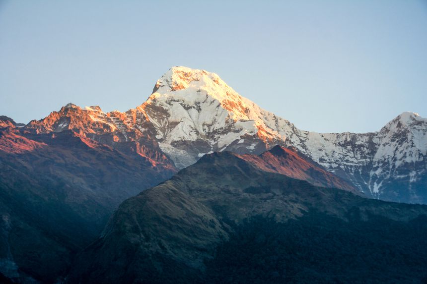 Himalayas mountain range with snow, Pokhara, Nepal