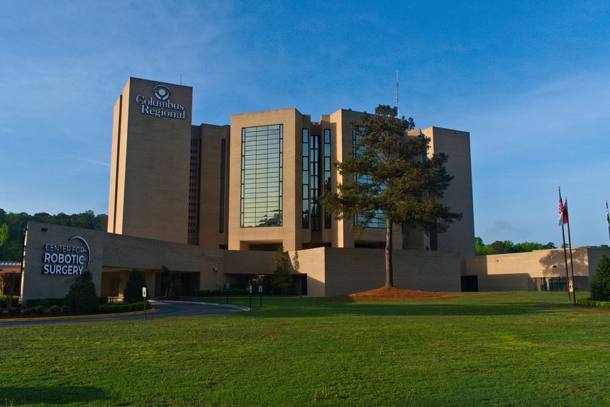 Whiteville, NC - April 5: The Columbus Regional Healthcare System hospital and center for robotic surgery.