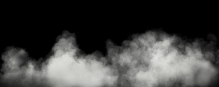 Cutout smoke gas floating on black backgrounds 3d render