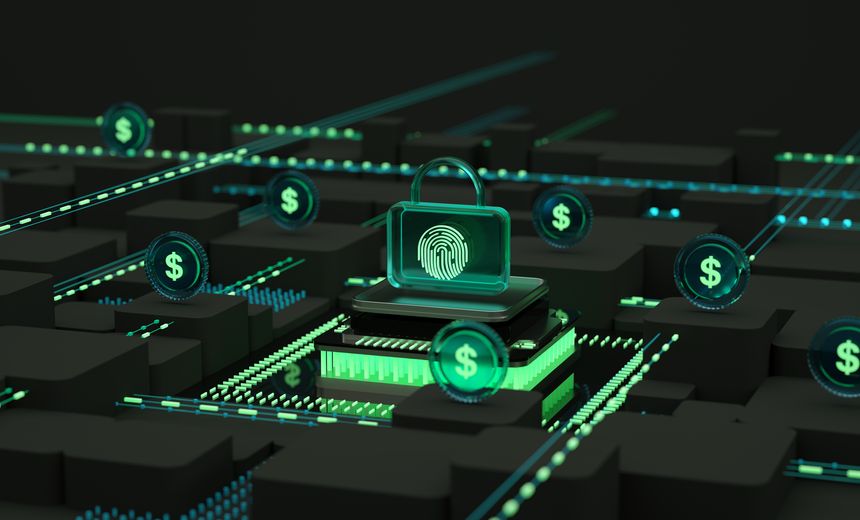 Computer data center, database, data transfer. Online banking. Money, financial, computer protection concept. Information security, cyber security. 3D render