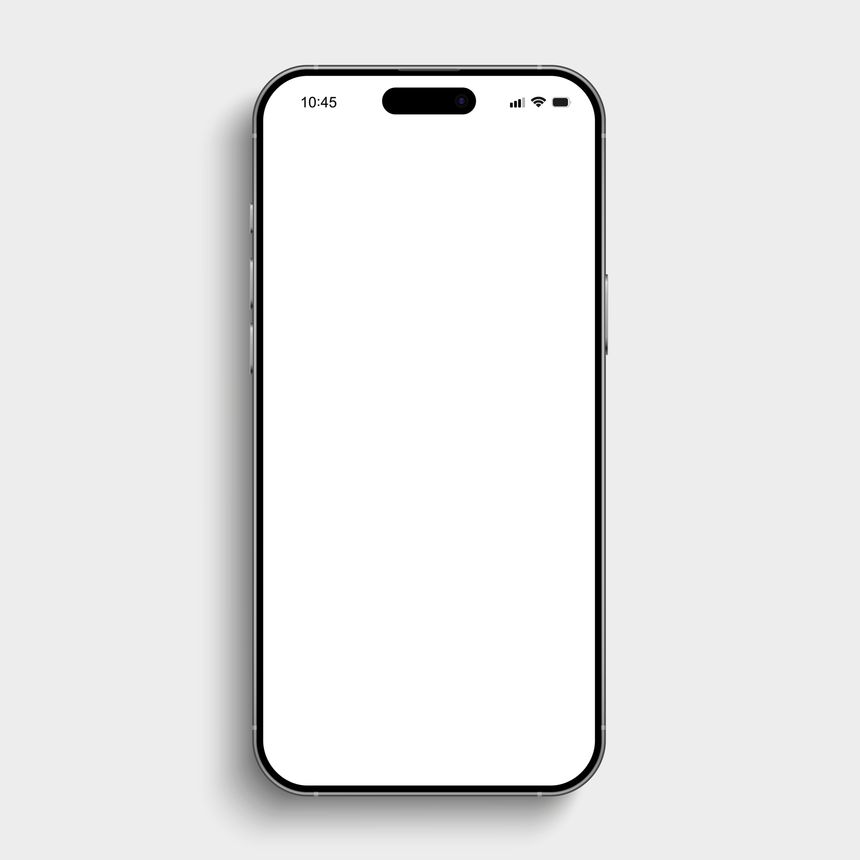 Smartphone mockup, 3D mobile phone device front view for ui ux presentation, high quality smart phone mockup with shadow, realistic smart phone isolated