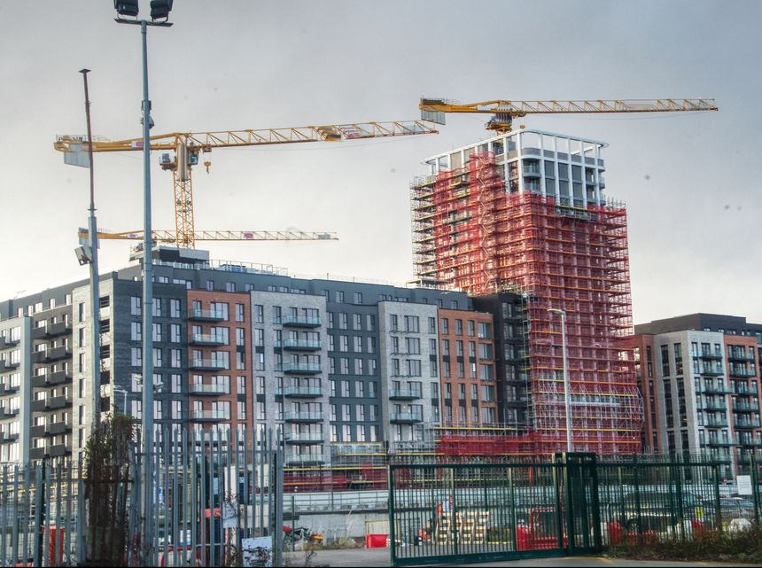 photo of a construction site of new homes in dublin ireland