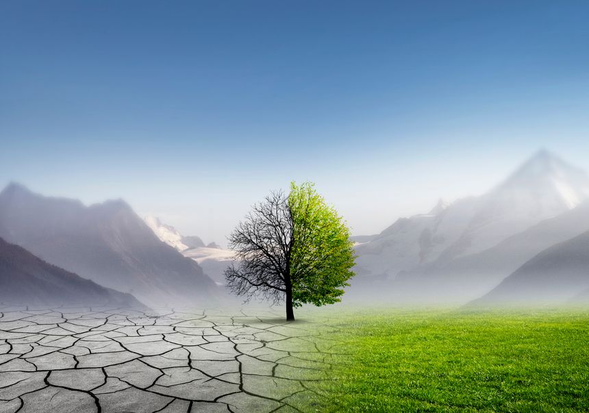 Abstract climate change in an imaginary landscape